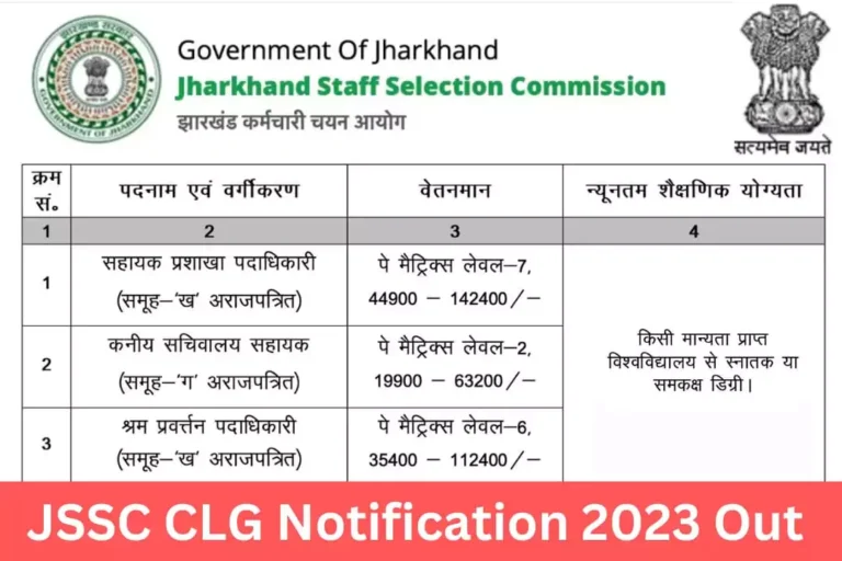 JSSC CGL Recruitment 2023