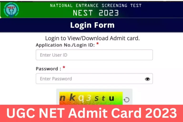 NEST Admit Card 2023