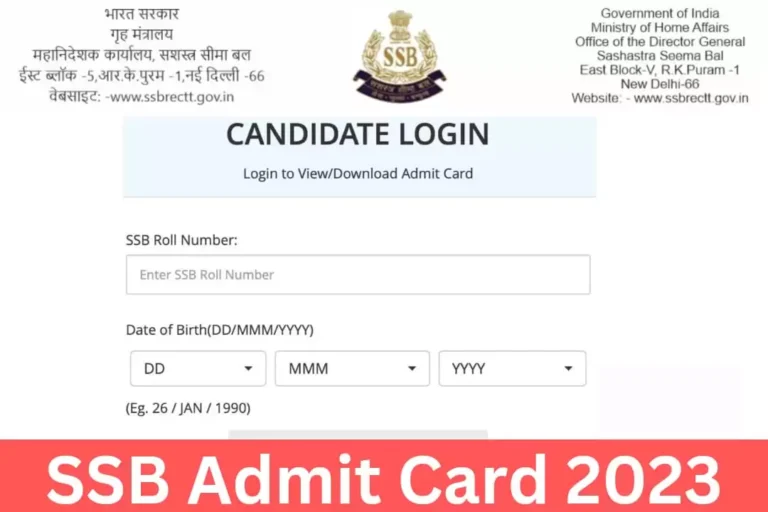 SSB Tradesman Admit Card 2023