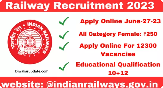 Railway Recruitment 2023 Apply Online For 12300 Vacancies